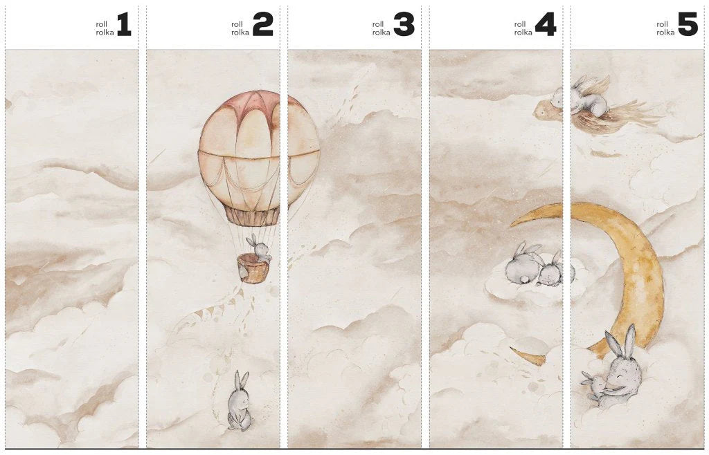 Tapet på rull Moonie Beige