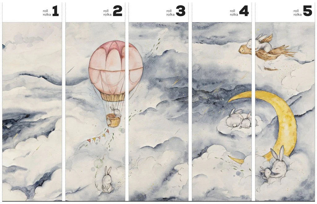 Tapet på rull Moonie Blue