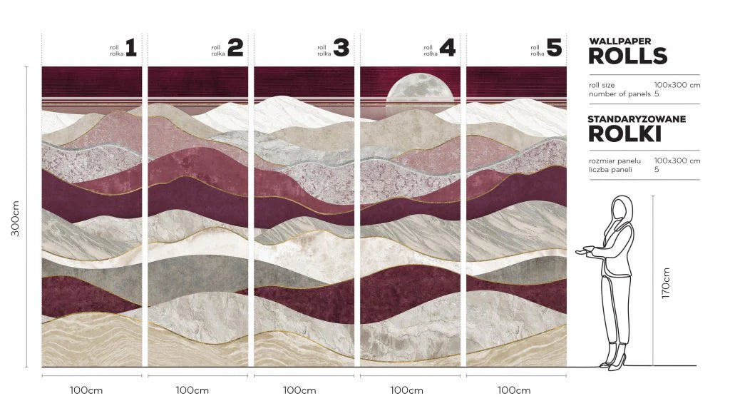 Tapet på rull Merlot