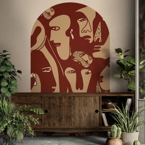 Buet tapet Faces Burgundy