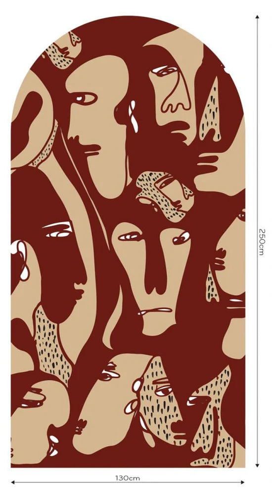 Buet tapet Faces Burgundy